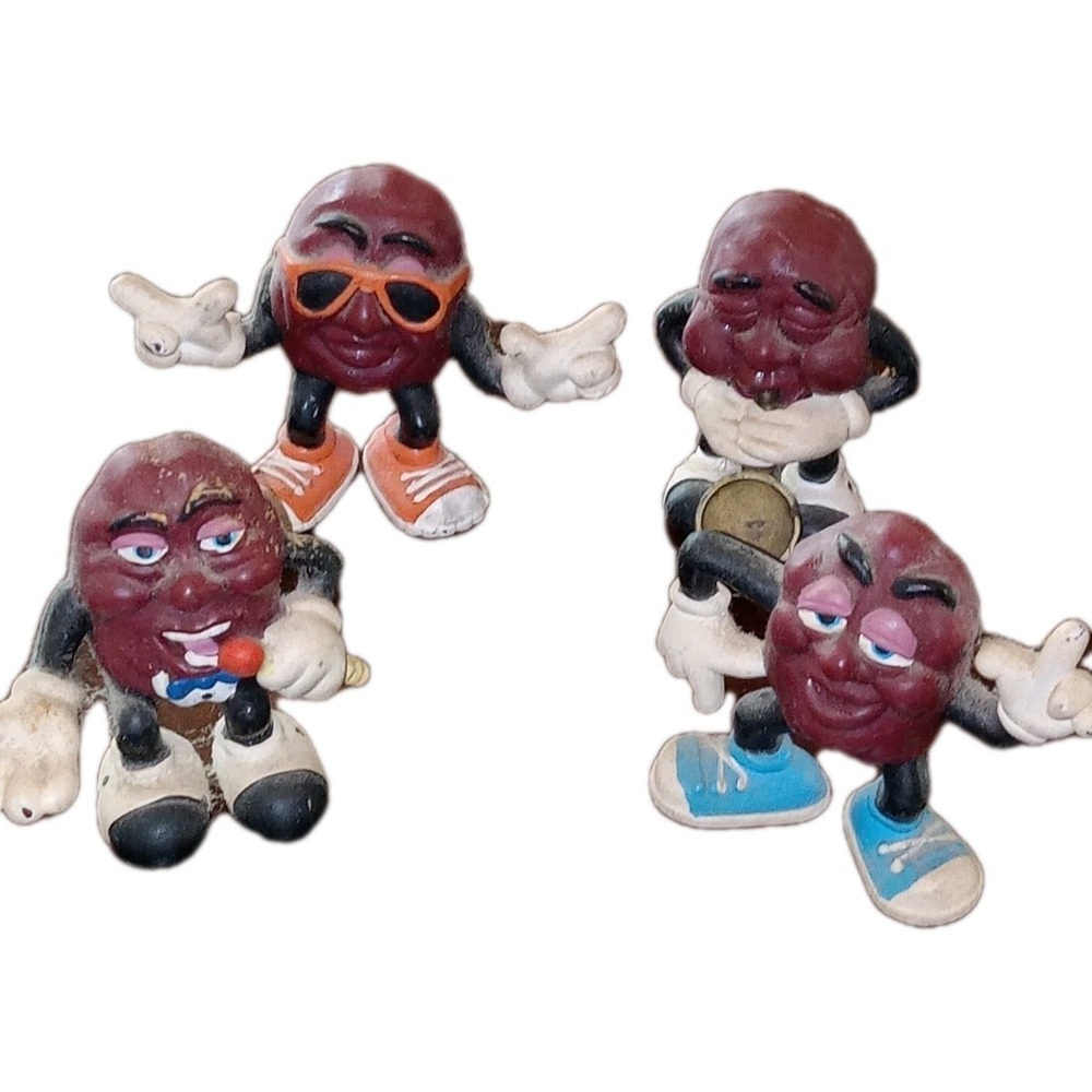 1988 Calrab California‎ Raisins 2.5" PVC Lot Of 4 Fridge Magnets Vintage